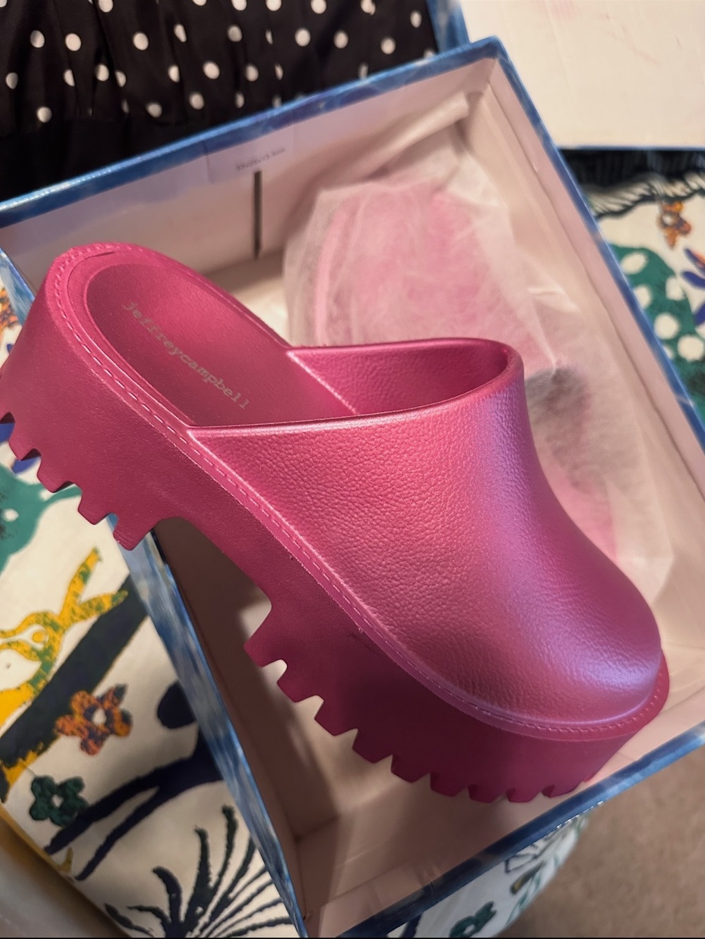 Jeffrey Campbell Hot Pink Platform Clog Mule